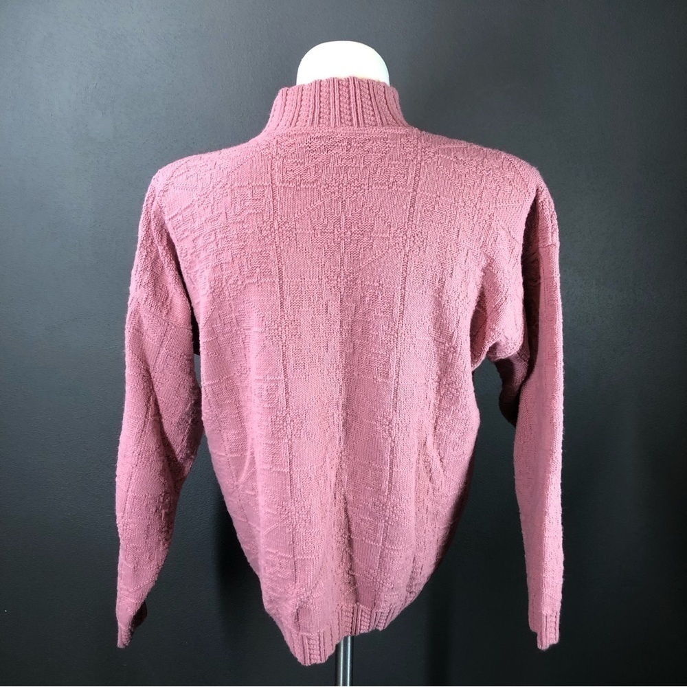 College Point Dusty Rose Pink Mock Neck Knit Sweater - Picture 7 of 7